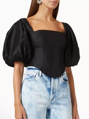 Rozie corsets Puff Sleeve Corset Top in Silk